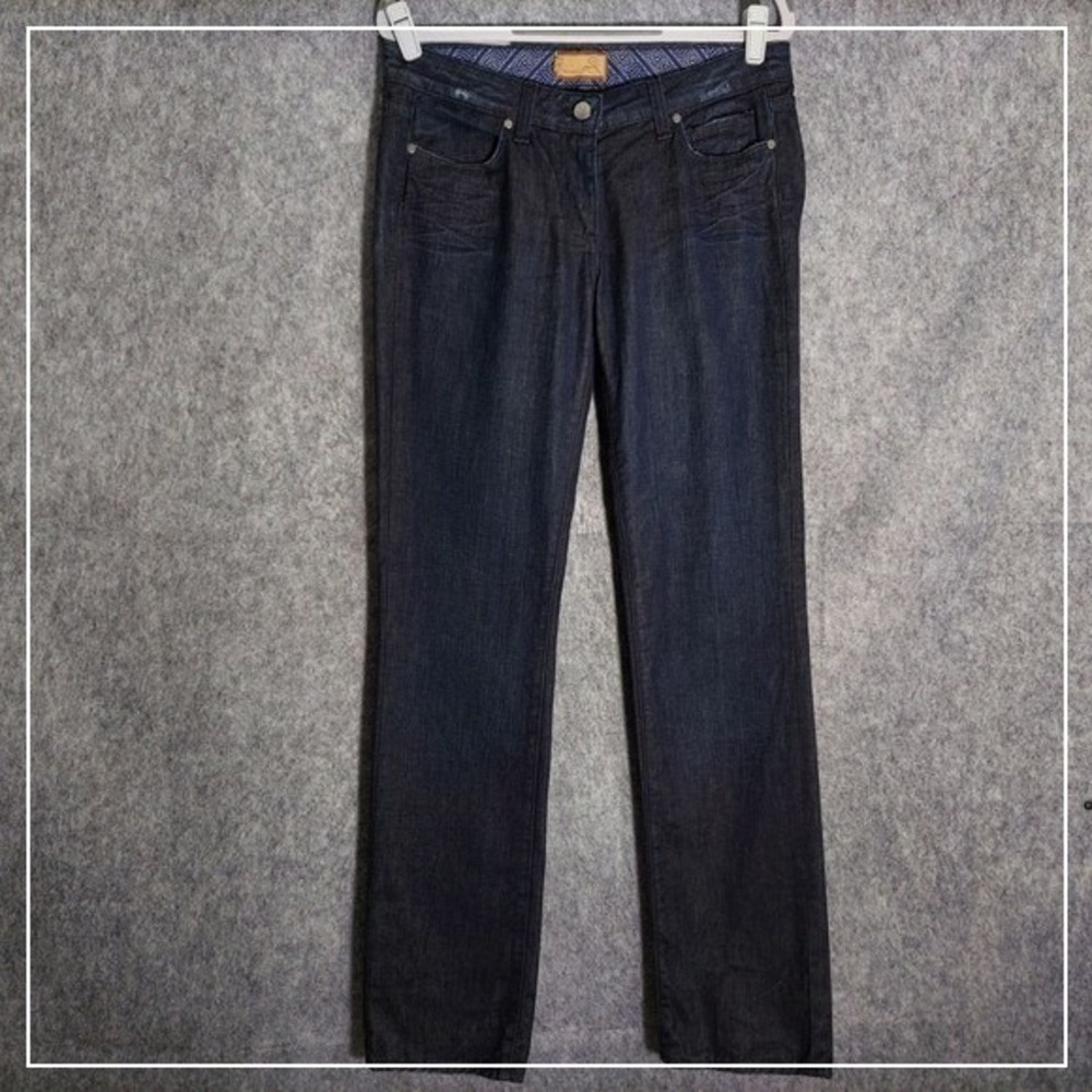 Paige Women Jeans 28 34 Long Melrose Classic Rise Straight‎ Dark Indio Casual